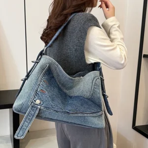 Denim bag women new fashion casual shoulder bag designer large capacity Tote Bag female handbags class commuting crossbody bags