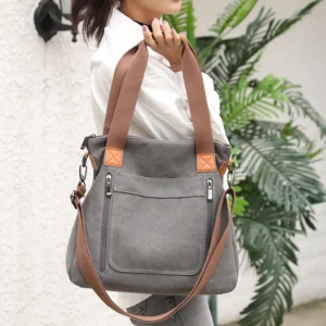 Women's 2025 new crossbody bag, versatile hand-held large-capacity women's bag, canvas bag, women's casual single-shoulder bag,