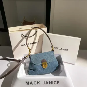 Autumn High Quality Blue Denim Square Bag Women Fashion Handbag Shoulder Messenger Bag Lady Purse Female Underarm Bag Armpit