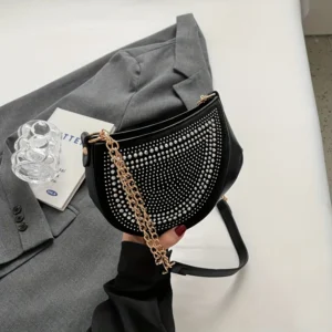 Trendy Rhinestone Chain Strap Crossbody Purse - Summer Fashion