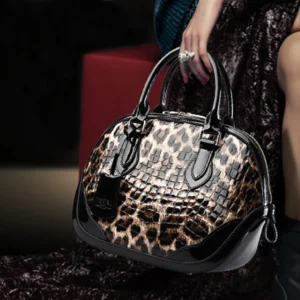 tote bag woman luxury designer bags genuine leather large Leopard Print handbags leather crossbody bag Business casual Dome Bag