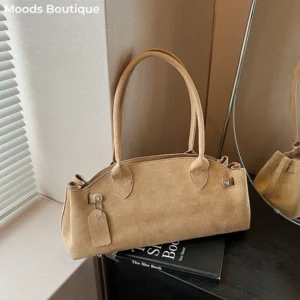MOODS French Style Underarm Shoulder Bags For Women PU Suede Pure Color Top-handle Bag 2025 Autumn New Luxury Designer Handbags