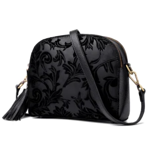 purses for women crossbody bag,real leather handbags for women,Tassel Decoration Over The Shoulder Bag,Vintage floral texture