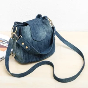 Denim Jeans Bag Cool Girl Bucket Bag 2025 Fashion Trend High Street Ladies Handbag Quality Women's Y2K Blue Shoulder Bag Totes