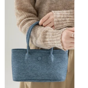 Dotlyn Original Ins Sle Faux Denim Handbag Crossbody Bag Faionable Commuter Basket Bag Medium Size PU Leather Pure Color