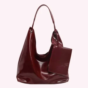 Women PU Shoulder Bag Vegan Leather Tote Bag with Small Purse Retro Shoulder Handbag Chic Hobo Bag Fashion Shopper Bag