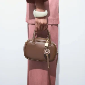 MINI TOPSTITCHED BAG, Wide Strap Women's Vintage Crossbody Bag, Ladies Luxury Design Handbags, Solid Color Small Shoulder Bag