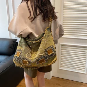 Women Bag Fashion Travel Crossbody Casual Denim Bag New Trend Hobos High Quality Female Shoulder Messenger Totes Large Capacity